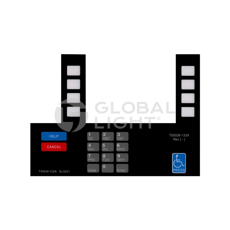 T50038-132A, GL5231, Etiqueta con adhesivo para teclado para Gilbarco Advantage® Citgo® T50038-132A, GL5231, Etiqueta con adhesivo para teclado para Gilbarco Advantage® Citgo®