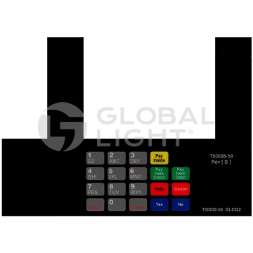 T50038-58, GL5322, Gilbarco Advantage, Screen Overlay