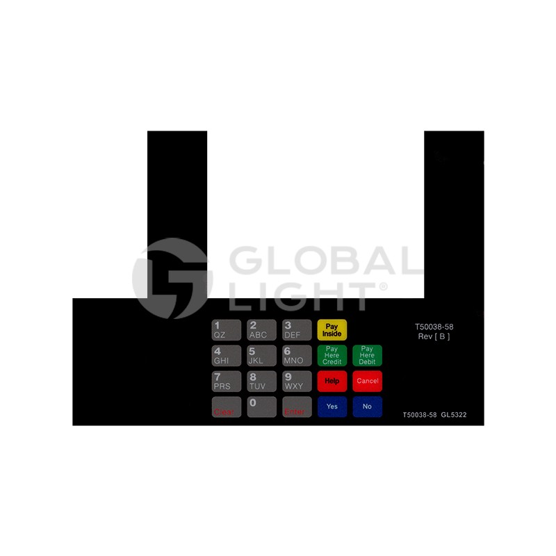 T50038-58, GL5322, Gilbarco Advantage, Screen Overlay