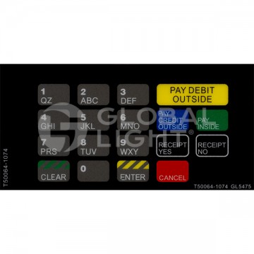 T50064-1074, Gilbarco Advantage® RaceTrac® CRIND Keypad Overlay
