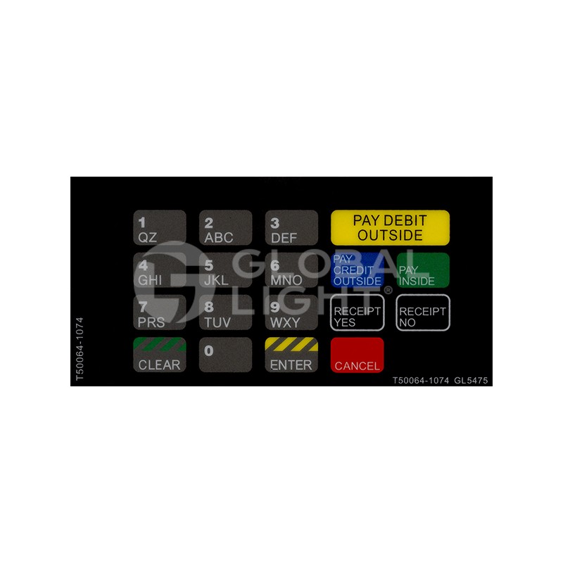 T50064-1074, Gilbarco Advantage® RaceTrac® CRIND Keypad Overlay T50064-1074, Gilbarco Advantage® RaceTrac® CRIND Keypad Overlay