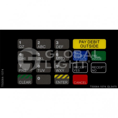 T50064-1074, Gilbarco Advantage® RaceTrac® CRIND Keypad Overlay