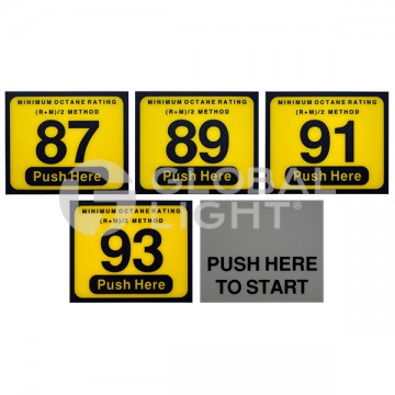 Wayne Vista® Kit of 5 Grade Overlays (87, 89, 91, 93, Push Here) for Dispenser Buttons