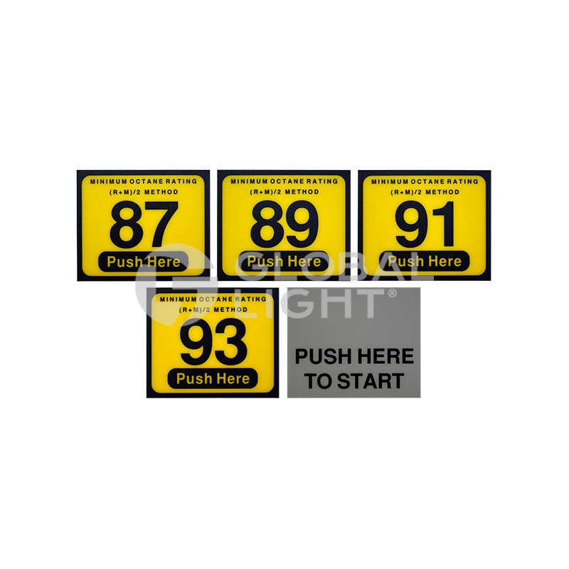 Wayne Vista® Kit of 5 Grade Overlays (87, 89, 91, 93, Push Here) for Dispenser Buttons Wayne Vista® Kit of 5 Grade Overlays (87, 89, 91, 93, Push Here) for Dispenser Buttons