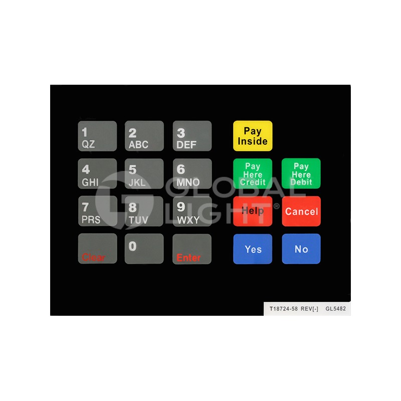 T18724-58, Gilbarco Advantage® Diamond Shamrock® CRIND Keypad Overlay T18724-58, Gilbarco Advantage® Diamond Shamrock® CRIND Keypad Overlay