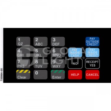T50064-05, GL5080, Gilbarco  Eclipse, Encore, Keypad Overlay