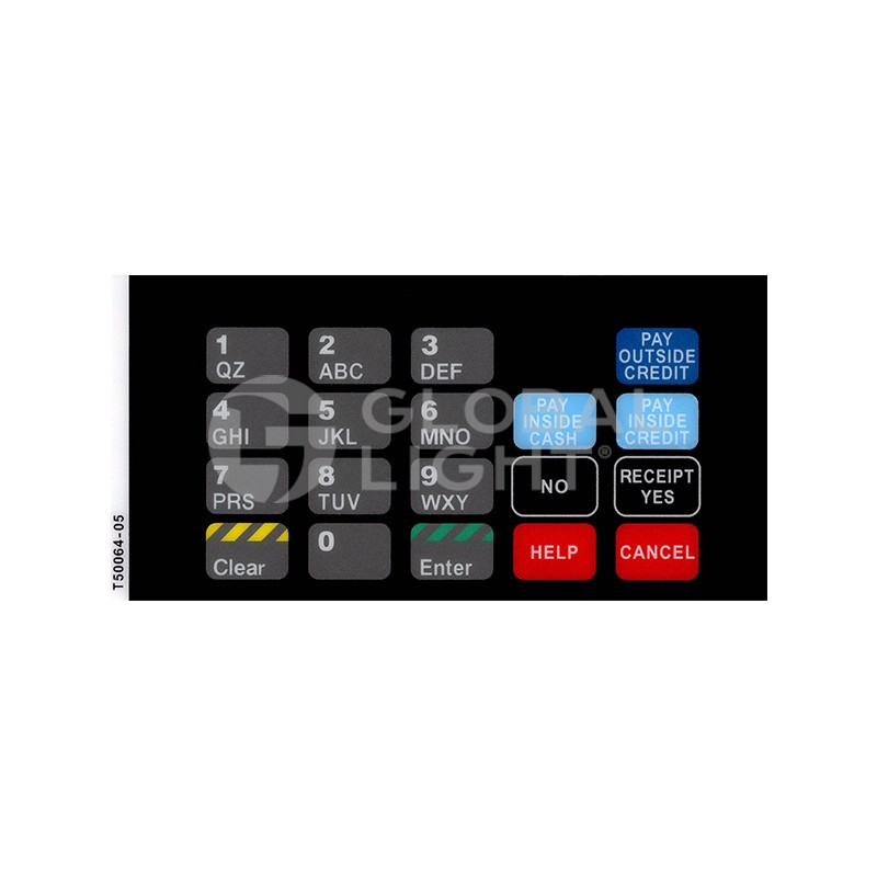 T50064-05, GL5080, Gilbarco Eclipse, Encore, Keypad Overlay T50064-05, GL5080, Gilbarco Eclipse, Encore, Keypad Overlay
