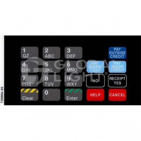 T50064-05, GL5080, Gilbarco  Eclipse, Encore, Keypad Overlay
