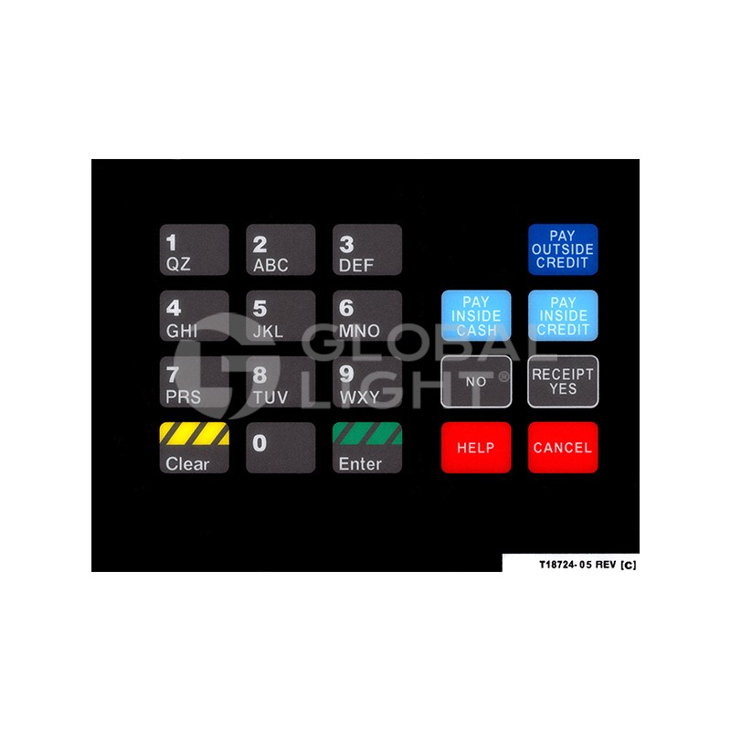 T18724-05, GL5100, Gilbarco Advantage, Generic Overlay T18724-05, GL5100, Gilbarco Advantage, Generic Overlay