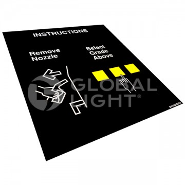 Gilbarco Encore Nozzle Panel Instructions Decal (Fits Circle K spec and Generic)