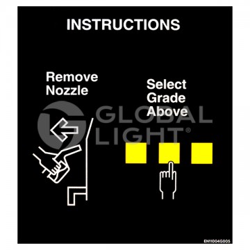 Gilbarco Encore Nozzle Panel Instructions Decal (Fits Circle K spec and Generic)